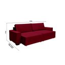 Ver imagem 2 de Sofá Dallas 2.00m Retrátil - Vinho