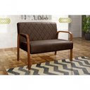Ver imagem 2 de Sofá Namoradeira Lara 2 Lugares 108cm Marrom Veludo Bella Decor para Sala e Escritório