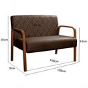 Ver imagem 3 de Sofá Namoradeira Lara 2 Lugares 108cm Marrom Veludo Bella Decor para Sala e Escritório