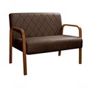Ver imagem 1 de Sofá Namoradeira Lara 2 Lugares 108cm Marrom Veludo Bella Decor para Sala e Escritório