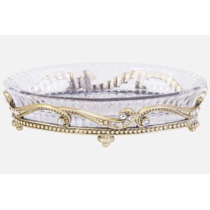 Porta Sabonete Em Barra de Metal Dourado com Pedraria - Sa-1342