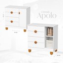 Ver imagem 4 de Quarto de Bebê Completo Berço 2 em 1, Cômoda e Guarda Roupa MDF Apolo Reller Branco Fosco