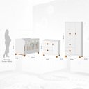 Ver imagem 3 de Quarto de Bebê Completo Berço 2 em 1, Cômoda e Guarda Roupa MDF Apolo Reller Branco Fosco