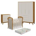 Ver imagem 1 de Quarto de Bebê 4 Portas com Cômoda Gaveteiro Elfe Classic e Berço Americano Danny Areia Savana
