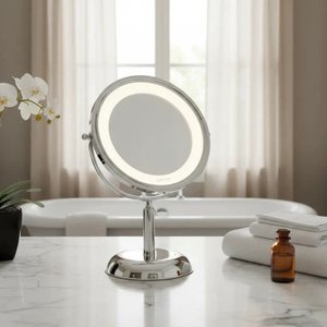 Espelho de Aumento com Led para Maquiagem Royale Lux - Cromo