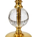 Ver imagem 3 de Pedestal Decorativo Dourado com Esfera Transparente em Cristal a: 23cm L: 10cm C: 10cm