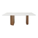 Ver imagem 2 de Mesa de Jantar Flórida Retangular - Amêndoa - Tampo 200x90cm Branco/vidro Off-white