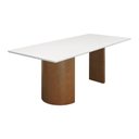 Ver imagem 1 de Mesa de Jantar Flórida Retangular - Amêndoa - Tampo 200x90cm Branco/vidro Off-white