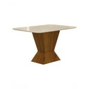 Ver imagem 1 de Mesa De Jantar 4 Lugares 1,20M Tampo Copo Mdf/Vidro Larissa Freijó/Off White,Copo Com Vidro