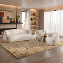 Ver imagem 1 de Conjunto 1 Sofá Orgânico 200cm e 2 Poltronas Base Fixa e Orgânicas Zoe Yescasa
