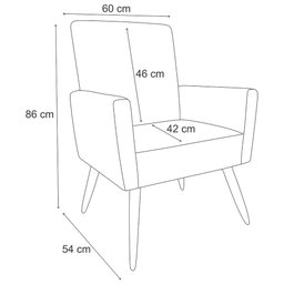 Cadeira Poltrona para Sala Nina Confortável e Reforçada Veludo Preto - 4