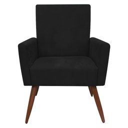 Cadeira Poltrona para Sala Nina Confortável e Reforçada Veludo Preto - 2