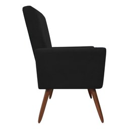 Cadeira Poltrona para Sala Nina Confortável e Reforçada Veludo Preto - 3
