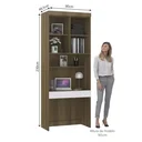Ver imagem 2 de Bancada de Estudos Modulada 90cm 1 Porta Paris Avelã/branco Luciane Móveis