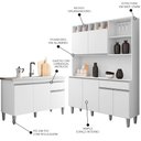 Ver imagem 3 de Cozinha Compacta Alice e Balcão Gabinete Com Pia Tatiane 120cm Branco - AJL Móveis
