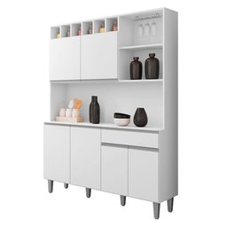 Cozinha Compacta Alice e Balcão Gabinete Com Pia Tatiane 120cm Branco - AJL Móveis - 6 Cozinha Compacta Alice e Balcão Gabinete Com Pia Tatiane 120cm Branco - AJL Móveis - 6