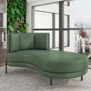 Ver imagem 2 de Sofá Chaise Longue Sala de Estar Living Lucca Direito D02 Couríssimo Verde B-89 - Lyam Decor