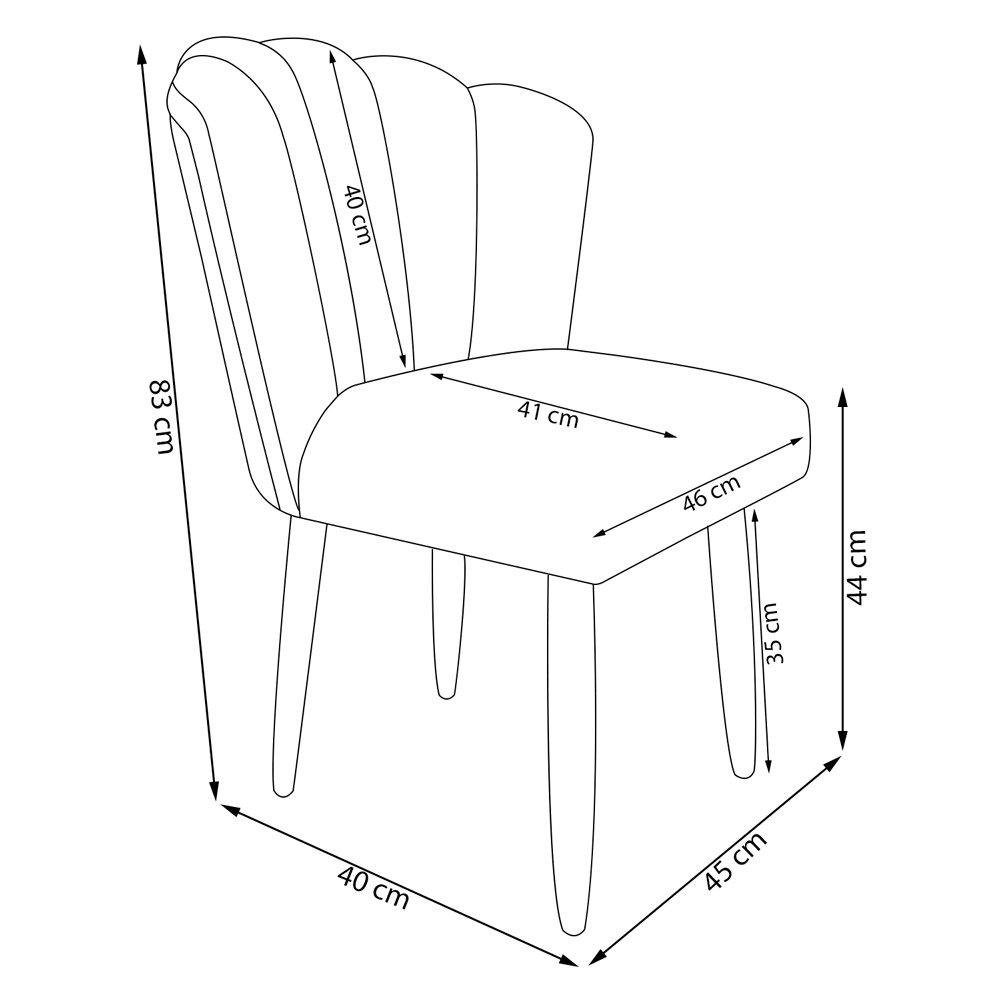 Kit 2 Cadeira para Mesa de Jantar Modelo Flor Veludo:azul Marinho - 5