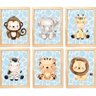 Quadro Infantil Safari 6 Un A4 Vidro e Pendurador - 6