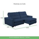 Ver imagem 3 de Sofa Retratil Reclinavel 2 Lugares 240cm Veludo Andreia