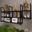 Ver imagem 7 de Prateleira Suspensa Flutuante Parede Industrial Bonita Decorativa Organizadora Metal e MDF/MDP 100