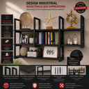 Ver imagem 3 de Prateleira Suspensa Flutuante Parede Industrial Bonita Decorativa Organizadora Metal e MDF/MDP 100