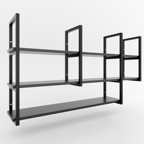 Prateleira Suspensa Flutuante Parede Industrial Bonita Decorativa Organizadora Metal e Mdf/mdp 100