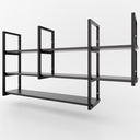 Ver imagem 6 de Prateleira Suspensa Flutuante Parede Industrial Bonita Decorativa Organizadora Metal e Mdf/mdp 100