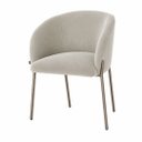 Ver imagem 1 de Poltrona Atena Base Fixa Pés em Metal Cinza Zari Decor: Veludo Nude