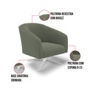 Ver imagem 6 de Poltrona Decorativa Base Giratória Cromada Stella Bouclê D03 - D'Rossi