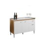 Gabinete de Cozinha Gabriela 120cm Amêndoa/branco S/tampo - Ajl Móveis - 2