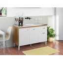 Ver imagem 1 de Gabinete de Cozinha Gabriela 120cm Amêndoa/branco S/tampo - Ajl Móveis