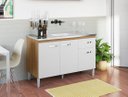 Ver imagem 1 de Gabinete de Cozinha Gabriela 120cm Amêndoa/branco S/tampo - Ajl Móveis