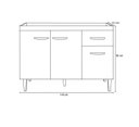 Ver imagem 4 de Gabinete de Cozinha Gabriela 120cm Amêndoa/branco S/tampo - Ajl Móveis