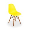Conjunto Mesa de Jantar em Madeira Imbuia com Azulejo + 4 Cadeiras Eames Eiffel - Amarelo - 3