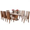 Mesa de Jantar 8 Lugares Luxury com Vidro Mel/off White/bronze - Viero Móveis - 2
