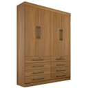 Ver imagem 1 de Guarda Roupa Solteiro 4 Portas 6 Gavetas - Mônaco-cinamomo - Móveis D'doro