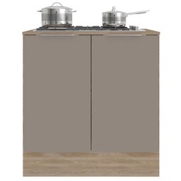 Balcao 2 Portas 80cm Com Tampo 17021 Ferrara Carvalho Oak Fume PLN - 1