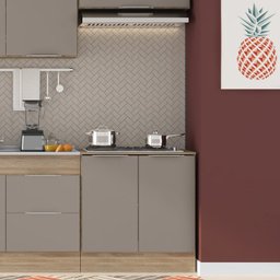 Balcao 2 Portas 80cm Com Tampo 17021 Ferrara Carvalho Oak Fume PLN - 6