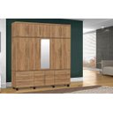 Ver imagem 3 de Roupeiro Triplex Guarda-Roupa Gavea Casal 12 Portas Canela