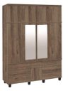 Ver imagem 1 de Guarda-Roupa Roupeiro Supre Triplex 9 Portas 7 Gavetas Espelho Cor Teca