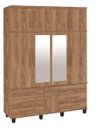Ver imagem 1 de Guarda-Roupa Roupeiro Supre Triplex 9 Portas 7 Gavetas Espelho Cor Canela