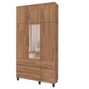 Ver imagem 1 de Guarda-Roupa Roupeiro Triplex Elegance 7 Portas 4 Gavetas Espelho Canela
