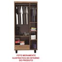 Ver imagem 3 de Guarda-Roupa Roupeiro Solteiro 3 Portas + 1 Gaveta com Espelho Cor Teca