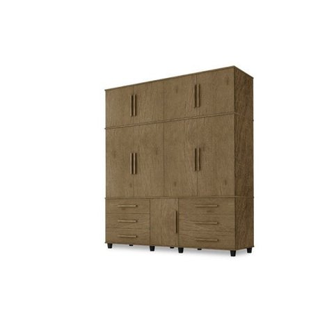 Roupeiro Triplex Guarda-Roupa Londres Casal 8 Portas Jacara
