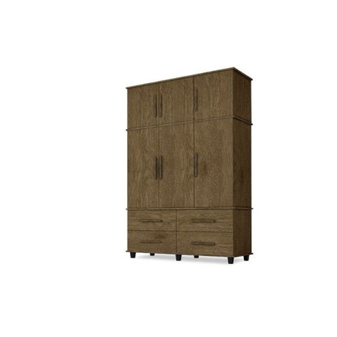 Roupeiro Triplex Guarda-Roupa Londres Casal 6 Portas Jacar