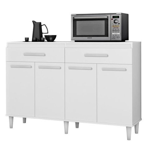 Balcão de Cozinha Letícia Plus Branco Flex com 4 Portas