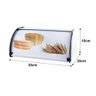 Porta Pão Decorado Cesto Aço Inox com Tampa Retrátil, Grande Capacidade, Ideal para Pães e Bolos Des - 4