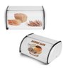 Porta Pão Decorado Cesto Aço Inox com Tampa Retrátil, Grande Capacidade, Ideal para Pães e Bolos Des - 5