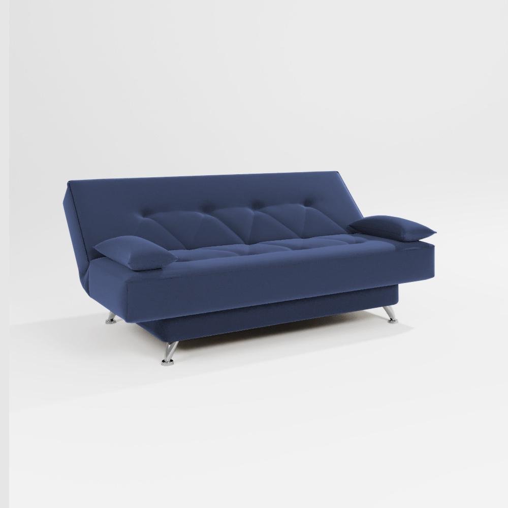 sofá cama 1,80m França Suede Azul Adonai Estofados - 4